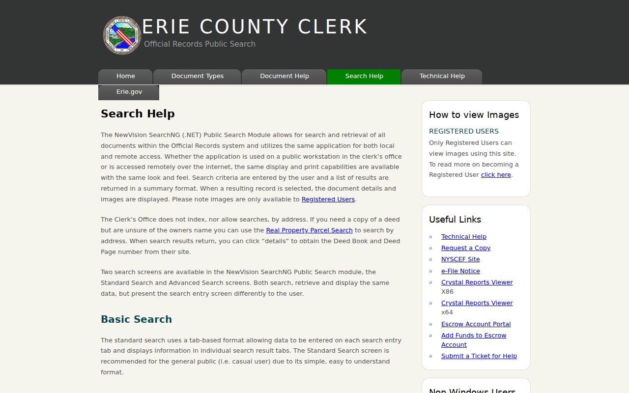 Cheektowaga street directory Erie County Clerk deed search workflow