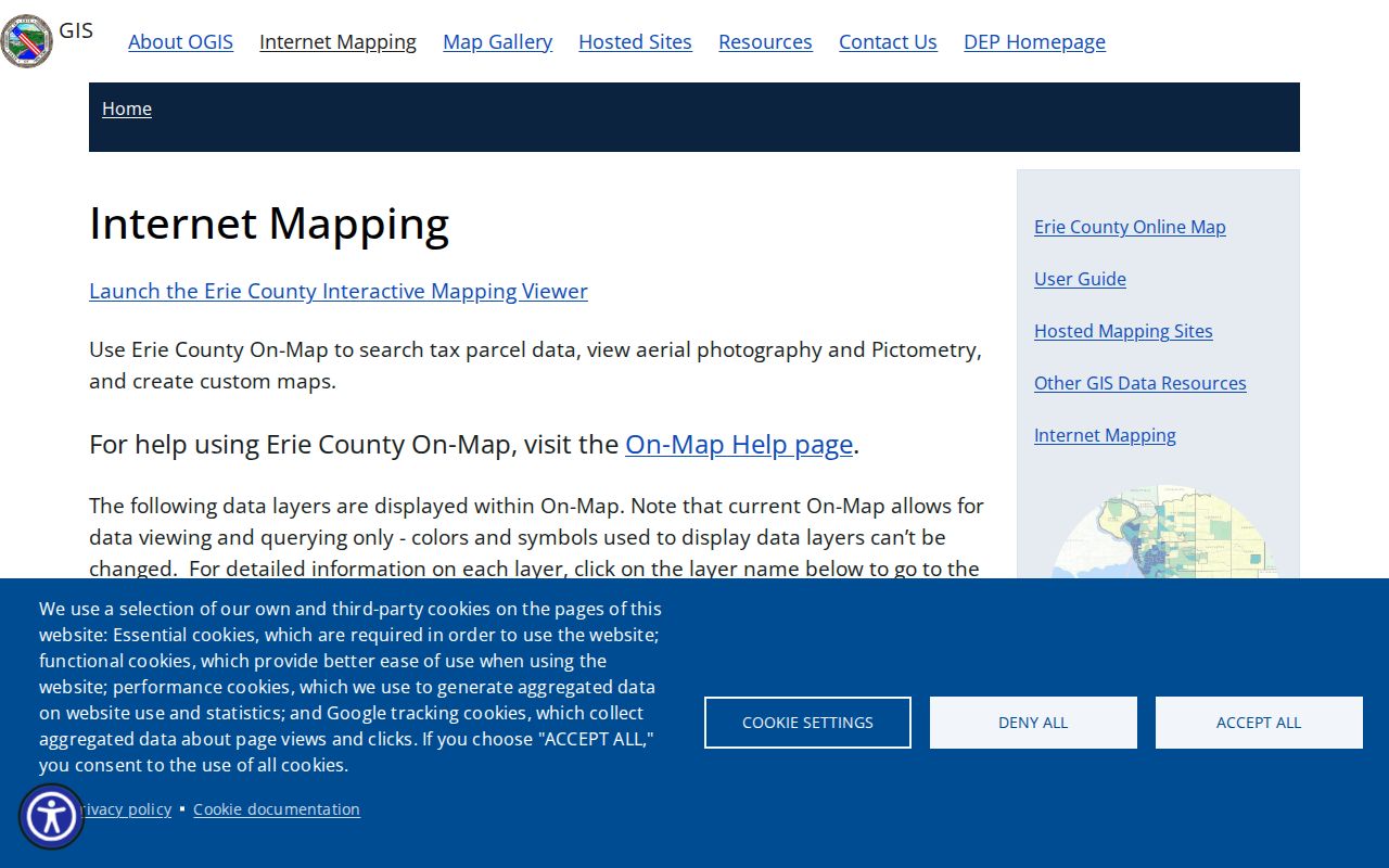 Cheektowaga street directory Erie County GIS mapping information